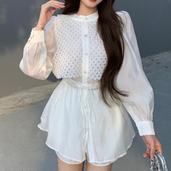 women's tracksuits sweet pearl button shirt shorts suit fashion casual temperament show thin two-piece set female summer ropa mujer ver, Gray
women's tracksuits sweet pearl button shirt shorts suit fashion casual temperament show thin two-piece set female summer ropa mujer ver, Gray