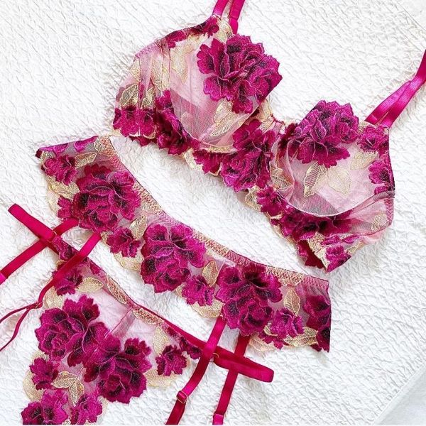 bras women 3pcs see through bra set ultra-thin cup floral embroidery lace underwear push up lingerie corset with garter belt, Red;black
bras women 3pcs see through bra set ultra-thin cup floral embroidery lace underwear push up lingerie corset with garter belt, Red;black