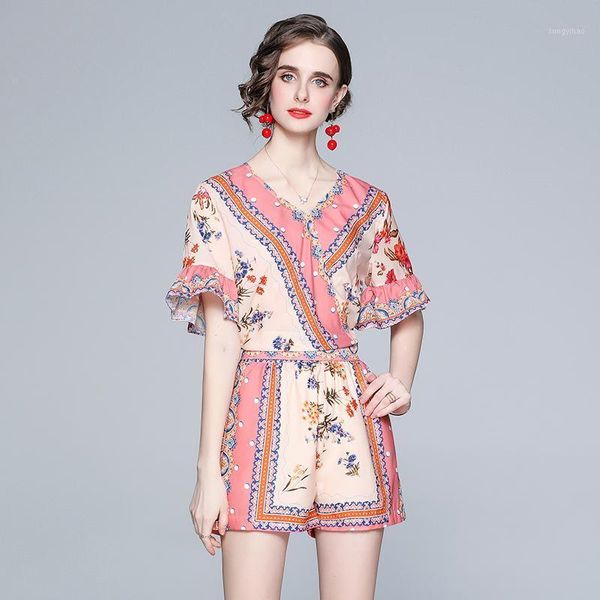 summer fashion runway suit women elegant designer retro print loose shirt and shorts set 2 piece holiday casual outfits women's tracksu, Gray
summer fashion runway suit women elegant designer retro print loose shirt and shorts set 2 piece holiday casual outfits women's tracksu, Gray