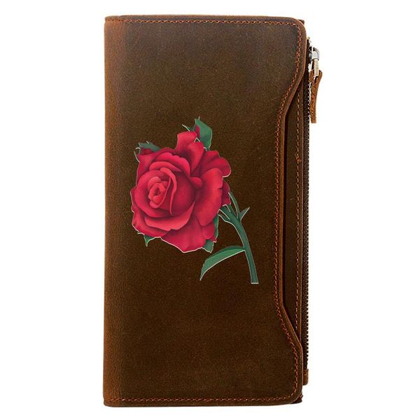 wallets classic rose flower holder package genuine leather zipper wallet men long clutch purse, Red;black
wallets classic rose flower holder package genuine leather zipper wallet men long clutch purse, Red;black