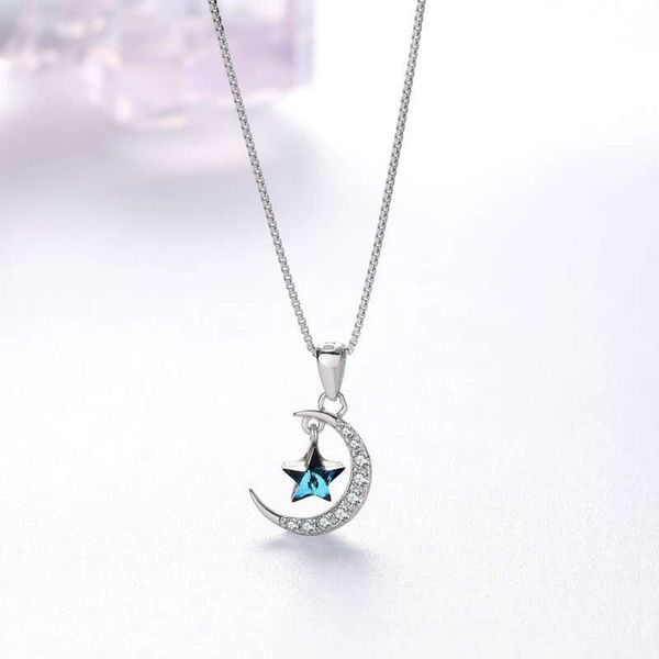 sterling silver moon necklace blue ocean star pendant girl jewelry christmas valentine's day gift, Black
sterling silver moon necklace blue ocean star pendant girl jewelry christmas valentine's day gift, Black