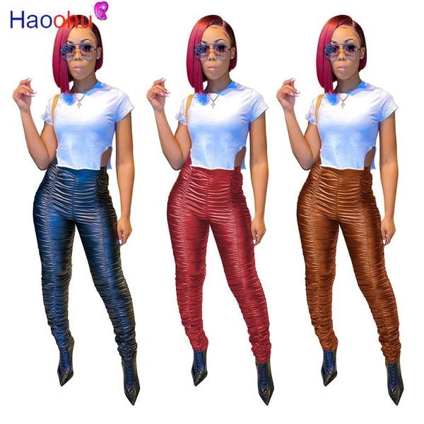 high streetwear faux leather stacked women pants leggings waist pu pencil trousers draped jogger sweatpants women's & capris, Black;white
high streetwear faux leather stacked women pants leggings waist pu pencil trousers draped jogger sweatpants women's & capris, Black;white