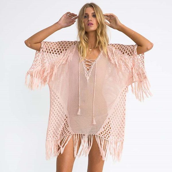 women's swimwear women beach crochet swimsuit coverups v neck vacation bikini tassels for, White;black
women's swimwear women beach crochet swimsuit coverups v neck vacation bikini tassels for, White;black