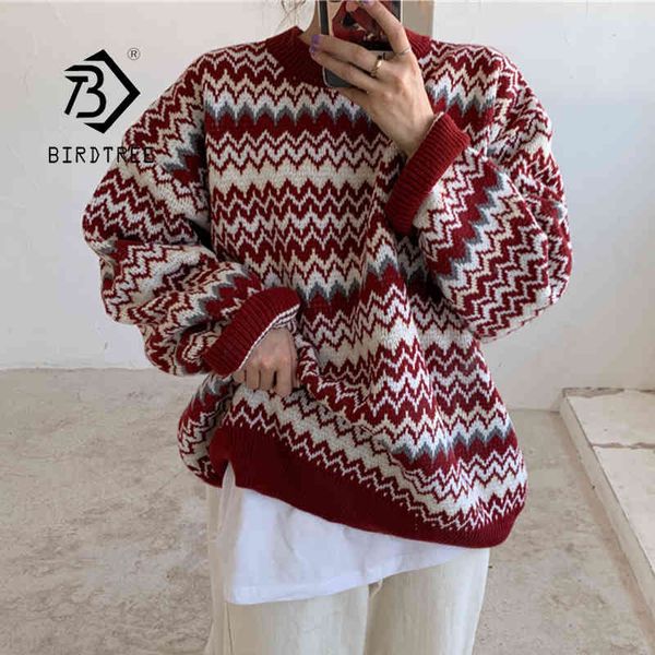 new women vintage striped oversize sweater o-neck warm winter pullovers batwing sleeve thick knitted christmas outwear 210430, White;black
new women vintage striped oversize sweater o-neck warm winter pullovers batwing sleeve thick knitted christmas outwear 210430, White;black