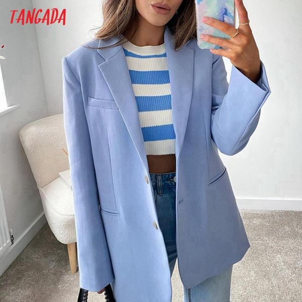 women's suits & blazers tangada women solid candy blue blazer coat vintage notched collar pocket 2021 female oversized casual chic qj4, White;black
women's suits & blazers tangada women solid candy blue blazer coat vintage notched collar pocket 2021 female oversized casual chic qj4, White;black