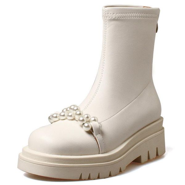 boots genuine leather autumn winter classic platforms women ankle pearl decoration thick high heels casual shoes woman, Black
boots genuine leather autumn winter classic platforms women ankle pearl decoration thick high heels casual shoes woman, Black
