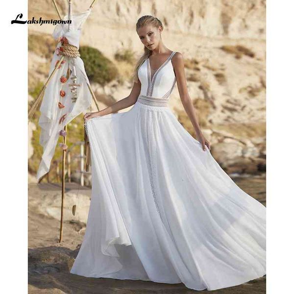 2021 new chic beach wedding with openwork embroidered lace v neck tulle chiffon a-line bridal vestido de novia lii6, White
2021 new chic beach wedding with openwork embroidered lace v neck tulle chiffon a-line bridal vestido de novia lii6, White