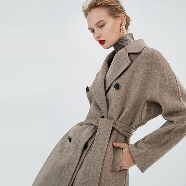 women's wool & blends winter coats dark grey double-sided cashmere outwear 2021 autumn plus size ladies fashion overcoats long ship, Black
women's wool & blends winter coats dark grey double-sided cashmere outwear 2021 autumn plus size ladies fashion overcoats long ship, Black