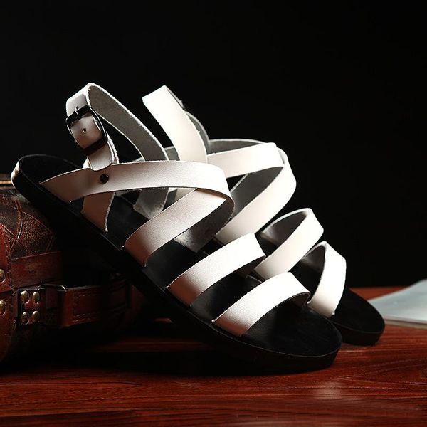 sandals 2021 design summer antiskid gladiator genuine leather buckle strap sandal men casual flat rubber shoes, Black
sandals 2021 design summer antiskid gladiator genuine leather buckle strap sandal men casual flat rubber shoes, Black