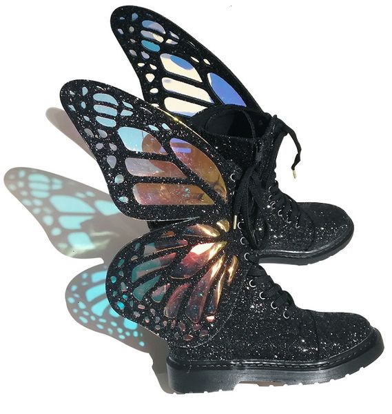 boot bling female transparent butterfly fashion wings sequined lace up to warm winter mujer boots, Black
boot bling female transparent butterfly fashion wings sequined lace up to warm winter mujer boots, Black