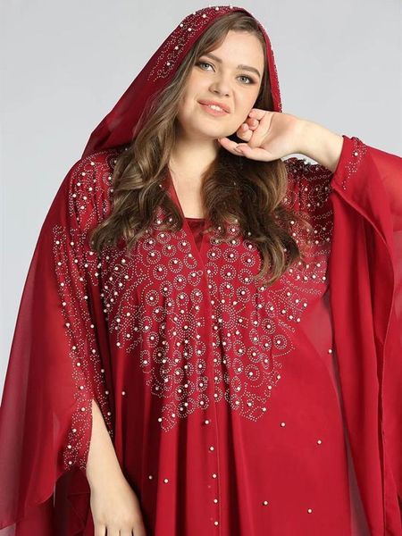ethnic clothing sa muslim kaftan abaya dress kimono women dubai open abayas turkish stones chiffon hooded elegant african plus size boubou, Red
ethnic clothing sa muslim kaftan abaya dress kimono women dubai open abayas turkish stones chiffon hooded elegant african plus size boubou, Red