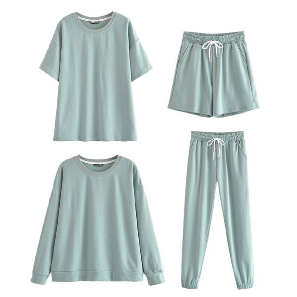 women's hoodies & sweatshirts women solid casual tracksuits 2021 loose o neck tshirt shorts pants suits female summer home style two pi, Black
women's hoodies & sweatshirts women solid casual tracksuits 2021 loose o neck tshirt shorts pants suits female summer home style two pi, Black