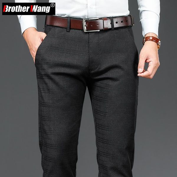 men's pants 2021 autumn brushed plaid fabric business casual classic style regular fit straight trousers male brand clothing, Black
men's pants 2021 autumn brushed plaid fabric business casual classic style regular fit straight trousers male brand clothing, Black