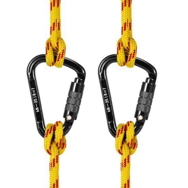 cords, slings and webbing 2pcs 25kn d-shape carabiner quick clip screw auto locking gate keychain backpacking rappelling climbing equipment
cords, slings and webbing 2pcs 25kn d-shape carabiner quick clip screw auto locking gate keychain backpacking rappelling climbing equipment