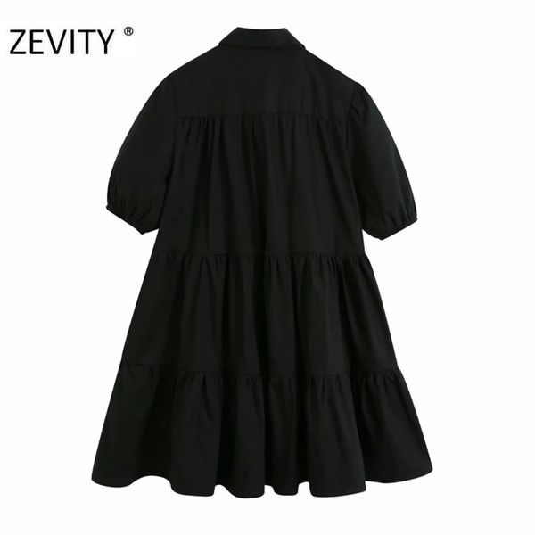 zevity women simply turn down collar solid black mini dress office lady pleats ruffles vestido chic casual loose dresses ds4418, Black;gray
zevity women simply turn down collar solid black mini dress office lady pleats ruffles vestido chic casual loose dresses ds4418, Black;gray