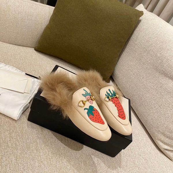 fashion classic women's shoes designer comfortable luxury leather outsole casual brand wool slippers, Red;white
fashion classic women's shoes designer comfortable luxury leather outsole casual brand wool slippers, Red;white