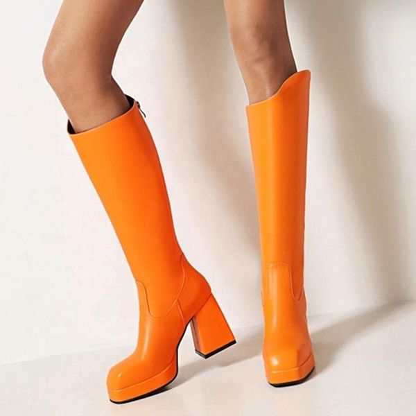 boots simple solid platform thick bottom women winter shoes walking chunky heel knee high square toe back zipper 43, Black
boots simple solid platform thick bottom women winter shoes walking chunky heel knee high square toe back zipper 43, Black