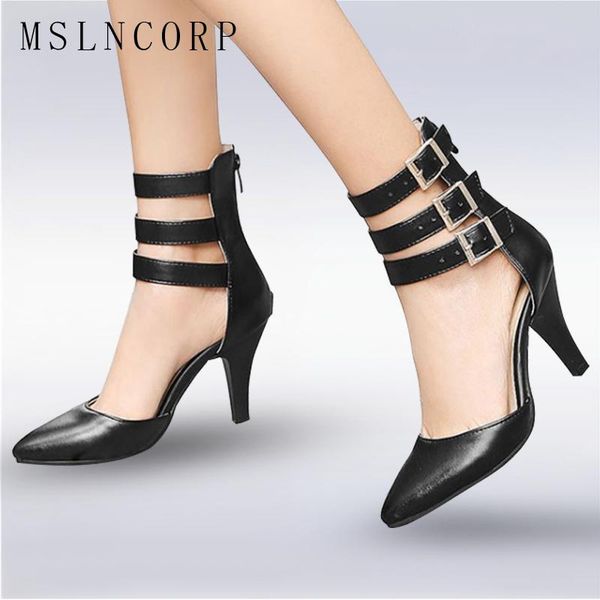 size 34-48 fashion women summer shoes high heels pointed toe sandals ankle boots gladiator buckle ladies party pumps, Black
size 34-48 fashion women summer shoes high heels pointed toe sandals ankle boots gladiator buckle ladies party pumps, Black