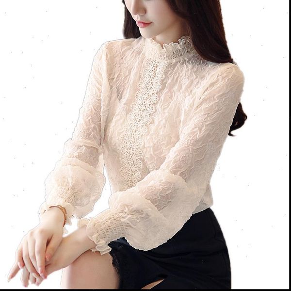 lace embossing spliced ear women blouses chiffon lantern sleeve casual ruffles blouse blusas, White
lace embossing spliced ear women blouses chiffon lantern sleeve casual ruffles blouse blusas, White