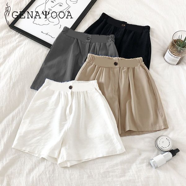 genayooa quality high casual summer women shorts korean elastic waist mini short cotton and linen 210417, White;black
genayooa quality high casual summer women shorts korean elastic waist mini short cotton and linen 210417, White;black