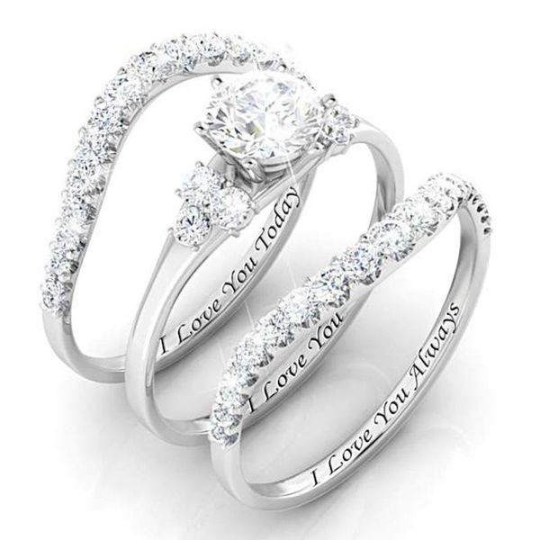 creative 3 pcs/set crown-shaped rings sets three-pieces i love you today tomorrow always ring for women rhinstone suit cluster, Golden;silver
creative 3 pcs/set crown-shaped rings sets three-pieces i love you today tomorrow always ring for women rhinstone suit cluster, Golden;silver