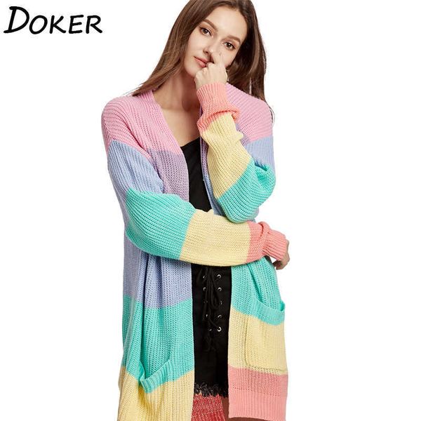 spring long knitwear cardigan women v-neck sleeve color matching knitted sweater female elegant jumper coat 210604, White
spring long knitwear cardigan women v-neck sleeve color matching knitted sweater female elegant jumper coat 210604, White