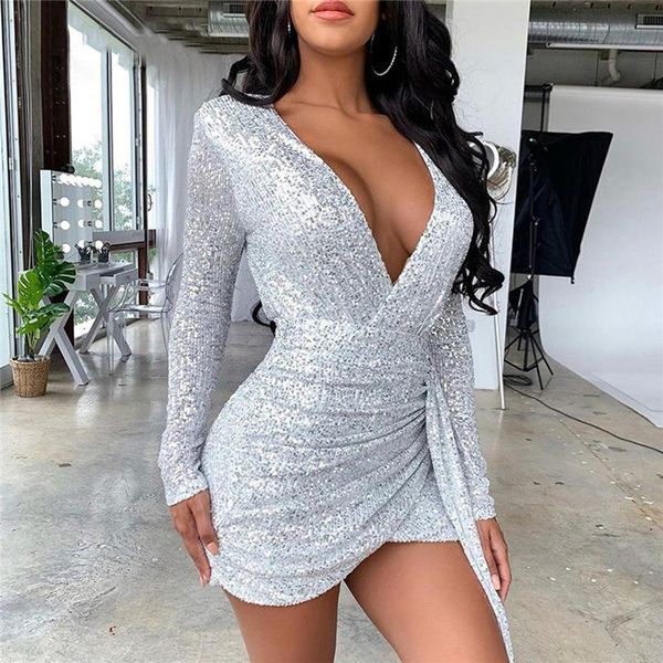 casual dresses 2021 deep v neck bodycon autumn winter party sequin dress women elegant high waist christmas vestidos, Black;gray
casual dresses 2021 deep v neck bodycon autumn winter party sequin dress women elegant high waist christmas vestidos, Black;gray