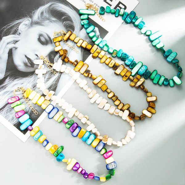 chokers retro ethnic style geometric colorful shells handmade beaded necklace accessories jewelry for women 2021 gift, Golden;silver
chokers retro ethnic style geometric colorful shells handmade beaded necklace accessories jewelry for women 2021 gift, Golden;silver