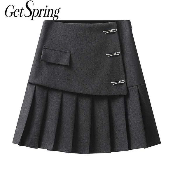getspring women skirt patchwork black high waist skirts s all match short summer mini fashion 210601
getspring women skirt patchwork black high waist skirts s all match short summer mini fashion 210601