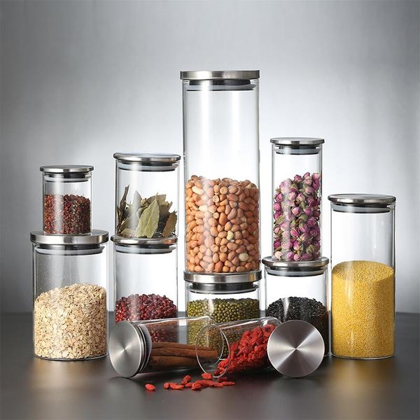 storage bottles & jars container for cereals glass with stainless steel cover spice tank food contain coffee bean
storage bottles & jars container for cereals glass with stainless steel cover spice tank food contain coffee bean