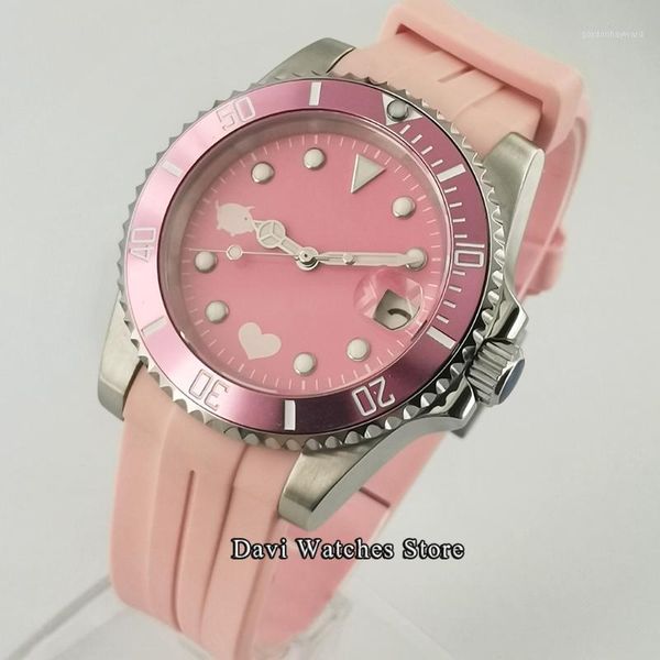 wristwatches pink dial sterile 40mm luxury watches for men waterproof watch automatic 24 jewels nh35a movement, Slivery;brown
wristwatches pink dial sterile 40mm luxury watches for men waterproof watch automatic 24 jewels nh35a movement, Slivery;brown