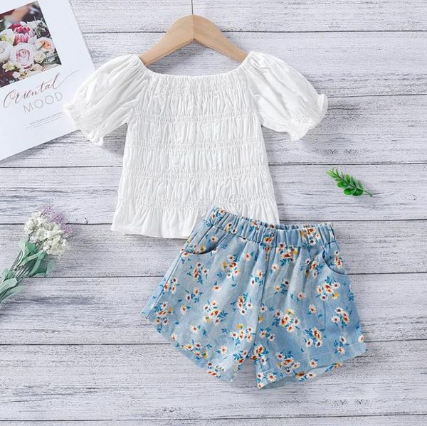 clothing sets girls casual summer clothes set white solid color round collar short sleeve shirt floral shorts children
clothing sets girls casual summer clothes set white solid color round collar short sleeve shirt floral shorts children