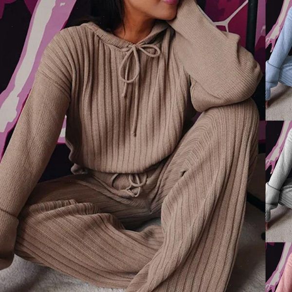 autumn winter knitted two womens tracksuits piece set outfit long sleeve hooded pullover wide leg pants 2 tracksuit, Gray
autumn winter knitted two womens tracksuits piece set outfit long sleeve hooded pullover wide leg pants 2 tracksuit, Gray