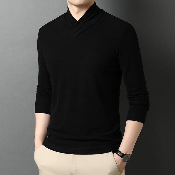 men's t-shirts 2021 spring autumn v-neck solid color long-sleeved t shirt men tees jke507, White;black
men's t-shirts 2021 spring autumn v-neck solid color long-sleeved t shirt men tees jke507, White;black