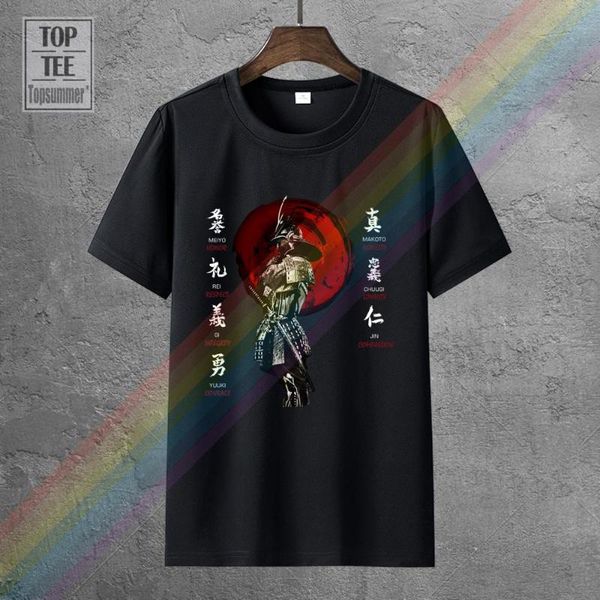 men's t-shirts bushido code virtues samurai mask sword japanese ronin katana t-shirt, White;black
men's t-shirts bushido code virtues samurai mask sword japanese ronin katana t-shirt, White;black