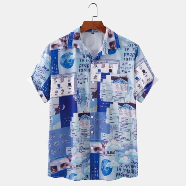 men's casual shirts 2021 printed men retro loose short sleeve shirt korean high street hawaiian turn down collar button up, White;black
men's casual shirts 2021 printed men retro loose short sleeve shirt korean high street hawaiian turn down collar button up, White;black