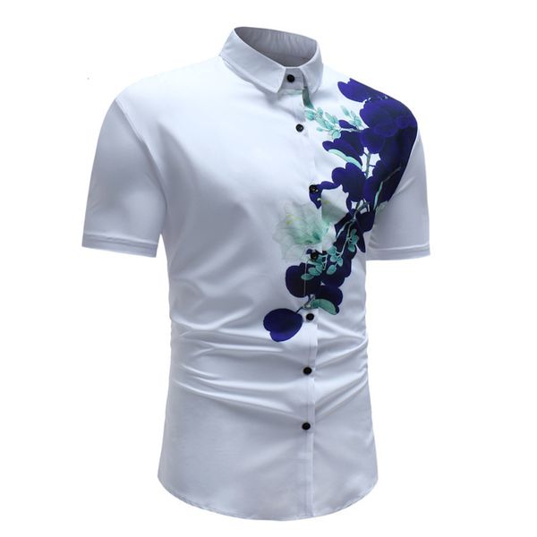 men's shirt spring and summer sharp collar short sleeve large fashion trend slim flower shirt, White;black
men's shirt spring and summer sharp collar short sleeve large fashion trend slim flower shirt, White;black
