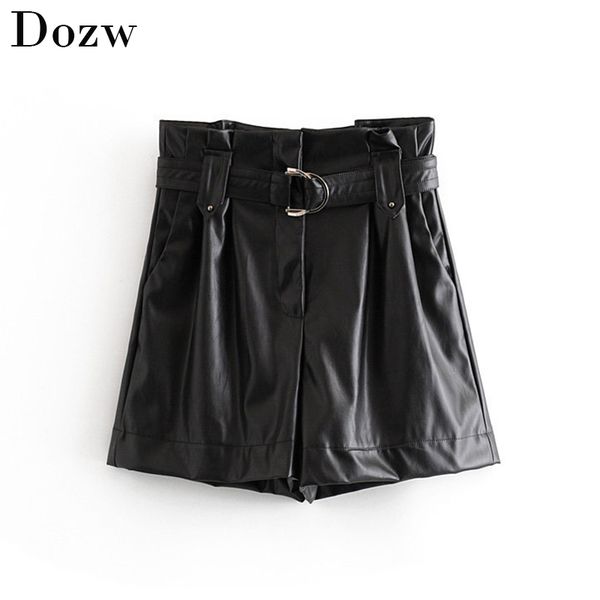 pu leather shorts women high waist black short with belt autumn winter female faux leather pleated mini short pants 210414, White;black
pu leather shorts women high waist black short with belt autumn winter female faux leather pleated mini short pants 210414, White;black