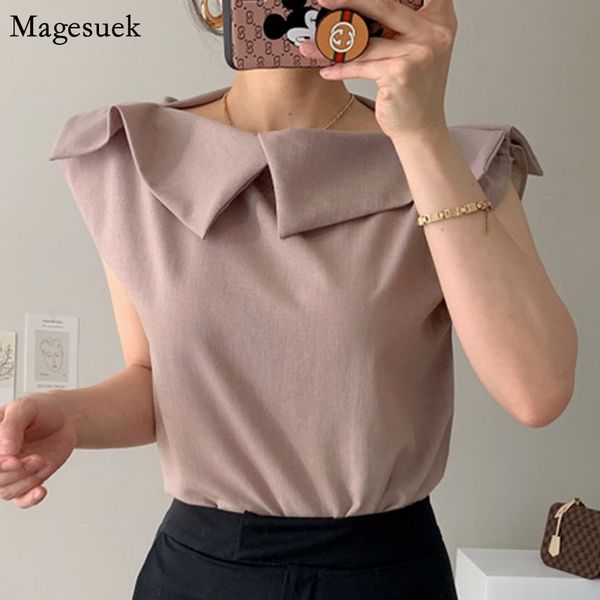 korean fashion slash collar ruffled shirt women summer sleeveless solid woman blouses casual loose female clothing 14201 210518, White
korean fashion slash collar ruffled shirt women summer sleeveless solid woman blouses casual loose female clothing 14201 210518, White