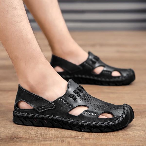 sandals 2021 summer men's leather baotou large size hole shoes tide beach leisure, Black
sandals 2021 summer men's leather baotou large size hole shoes tide beach leisure, Black