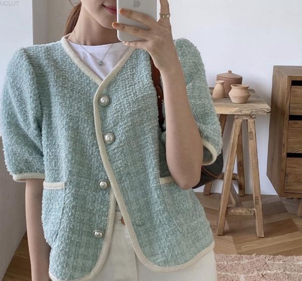 women's knits & tees korean chic french minority spring and summer wear loose thin versatile with bagged hem bubble sleeve cardigan, White
women's knits & tees korean chic french minority spring and summer wear loose thin versatile with bagged hem bubble sleeve cardigan, White