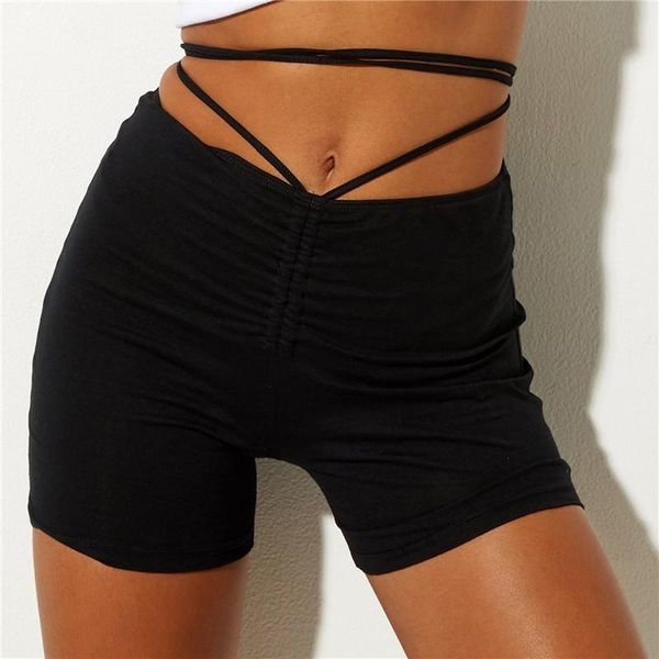women's shorts summer women solid color tie up ruched waist slimming casual ladies female fitness sports pants bottoms, White;black
women's shorts summer women solid color tie up ruched waist slimming casual ladies female fitness sports pants bottoms, White;black