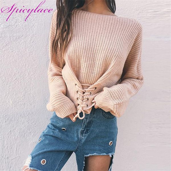 women's sweaters 2021 casual spring slim winter knitted sweater fashion lace up loose female knit pullover long sleeve, White;black
women's sweaters 2021 casual spring slim winter knitted sweater fashion lace up loose female knit pullover long sleeve, White;black