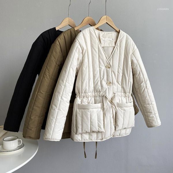 neck vintage women parka jacket for autumn cotton-padded women's 2021 winter korean style solid color waist jacket1, Black
neck vintage women parka jacket for autumn cotton-padded women's 2021 winter korean style solid color waist jacket1, Black