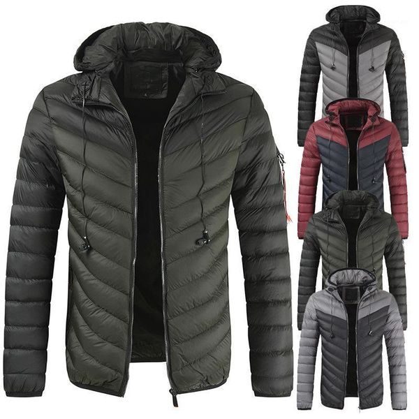 men's jackets winter cotton padded jacket hooded color matching striped youth, Black;brown
men's jackets winter cotton padded jacket hooded color matching striped youth, Black;brown