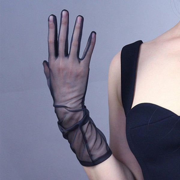 five fingers gloves lace elastic driving sunscreen 38cm women summer thin long black gauze anti-uv transparent opera party glove, Blue;gray
five fingers gloves lace elastic driving sunscreen 38cm women summer thin long black gauze anti-uv transparent opera party glove, Blue;gray