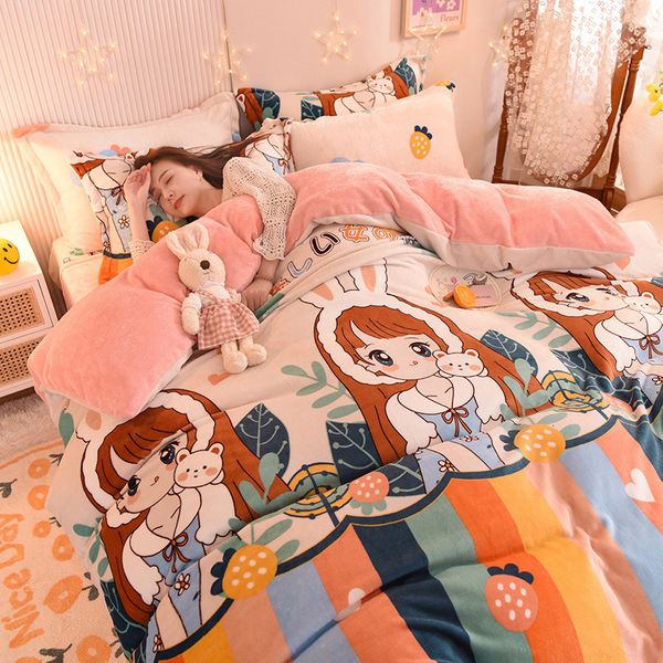 cute cartoon milk veet four small frh bedding winter thickened cover quilt sheet warm three piece set
cute cartoon milk veet four small frh bedding winter thickened cover quilt sheet warm three piece set
