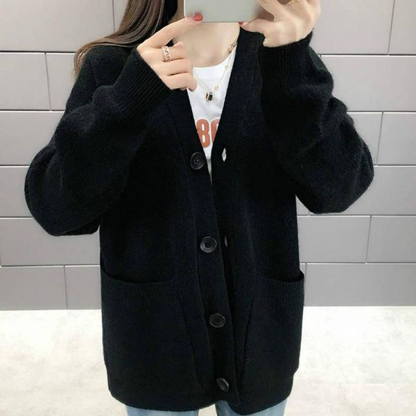women's knits & tees loose large pocket knitted sweater casual women single-breasted full cardigan basic harajuku 2021 autumn winter, White
women's knits & tees loose large pocket knitted sweater casual women single-breasted full cardigan basic harajuku 2021 autumn winter, White