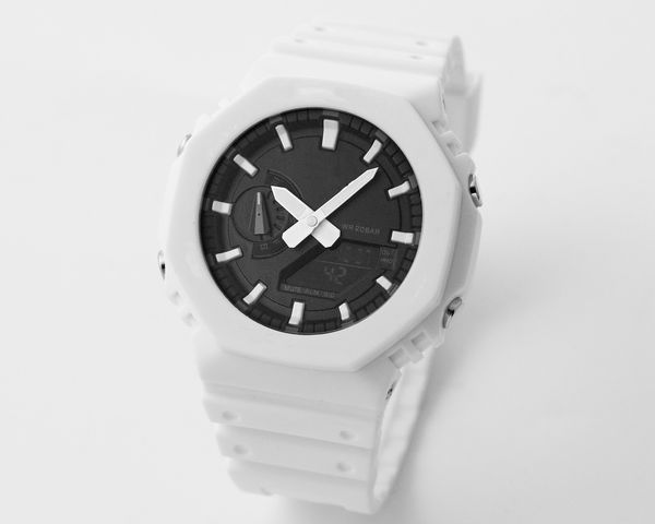 ga-2100 men's watch digital sports quartz watch full function led cold light dual display world time white model, Slivery;brown
ga-2100 men's watch digital sports quartz watch full function led cold light dual display world time white model, Slivery;brown