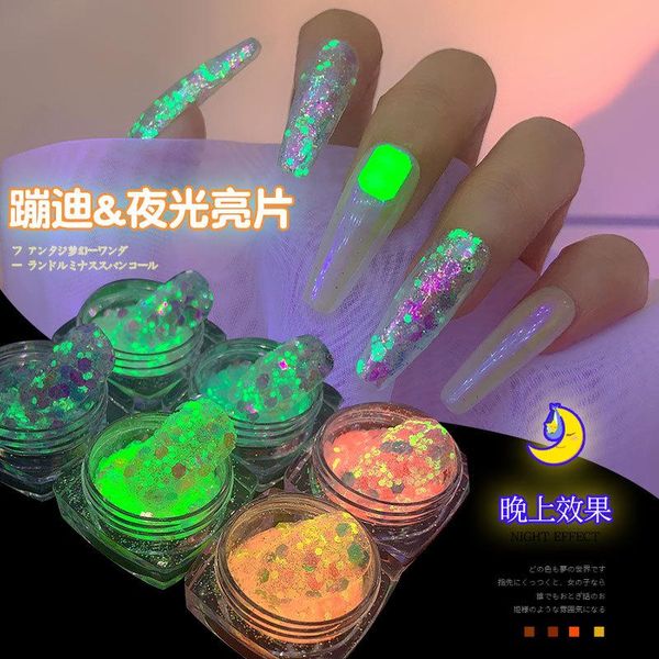 nail glitter 6pcs glow in the dark set luminous sugar powder chrome pigment shiny mixed flakes gel polish art decorations, Silver;gold
nail glitter 6pcs glow in the dark set luminous sugar powder chrome pigment shiny mixed flakes gel polish art decorations, Silver;gold